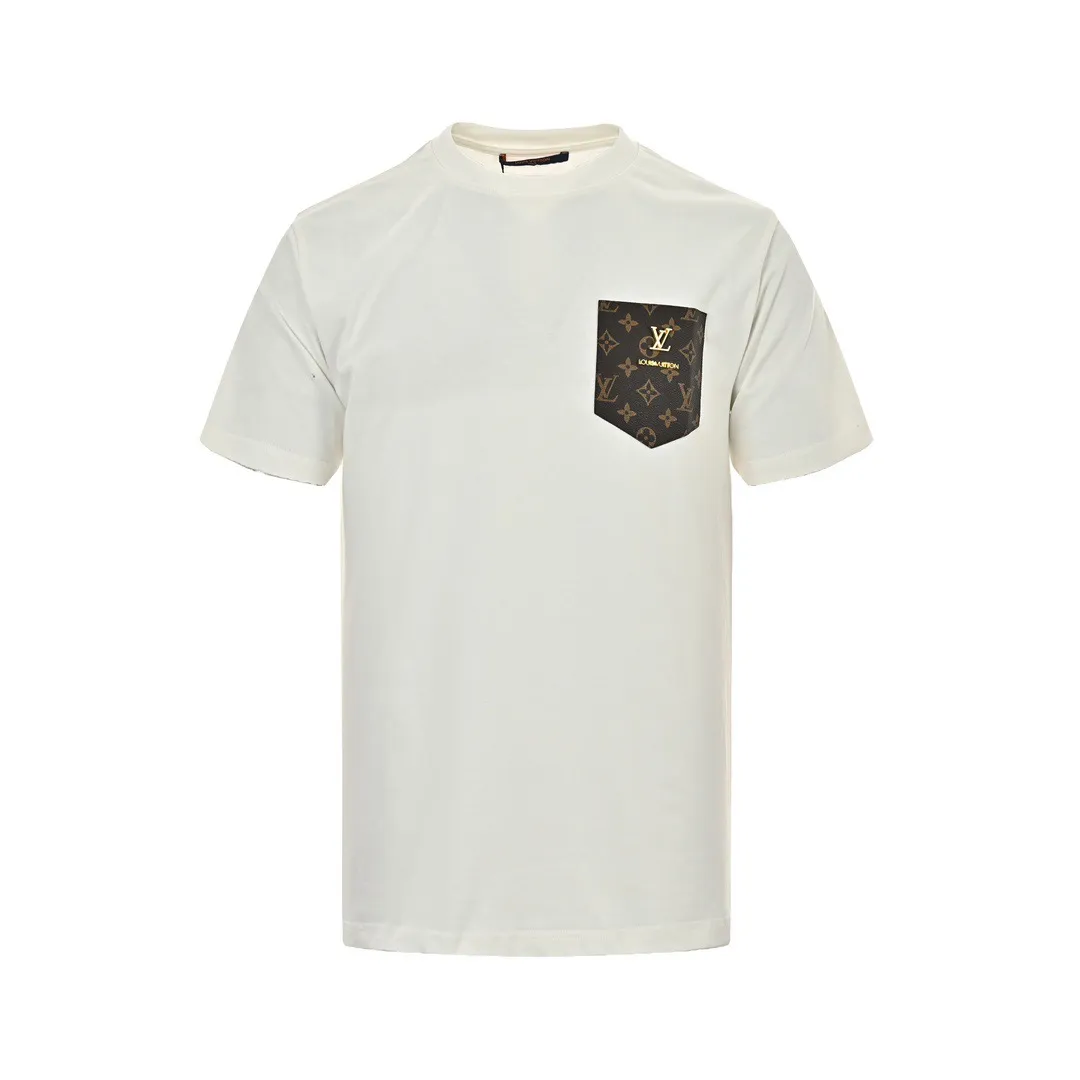 Louis Vuitton/Louis Vuitton 24ss presbyopic leather label fake pocket short sleeves